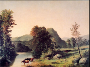 "Landscape with Cattle"  GH Durrie 1859.  Oil on canvas  18"x24"